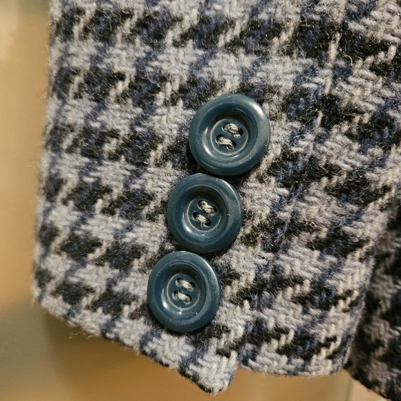 🍋 Reitmans Blue Houndstooth Wool Peacoat - Picture 5 of 11